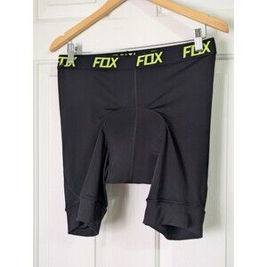 FOX Biking Padded Liner Shorts Briefs Mens 36 Black Cycling Stretch Motorcross